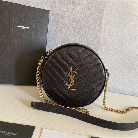 ysl vinyle round camera bag review